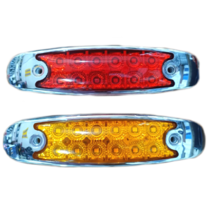 FARO LED LATERAL 12-24 VOLTIOS CON BASE CROMADA ESTÁNDAR CON FUNCIÓN FIJA E INTERMITENTE