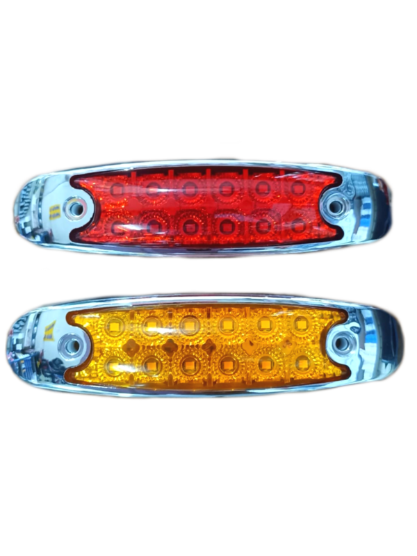 FARO LED LATERAL 12-24 VOLTIOS CON BASE CROMADA ESTÁNDAR CON FUNCIÓN FIJA E INTERMITENTE
