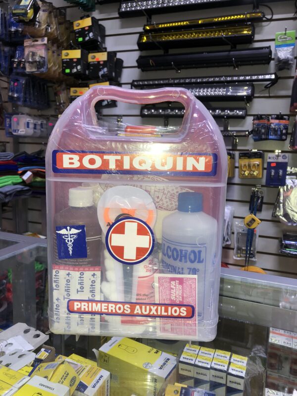 BOTIQUIN PRIMEROS AUXILIOS EN MODELO LONCHERA GRANDE CONTENIDO COMPLETO