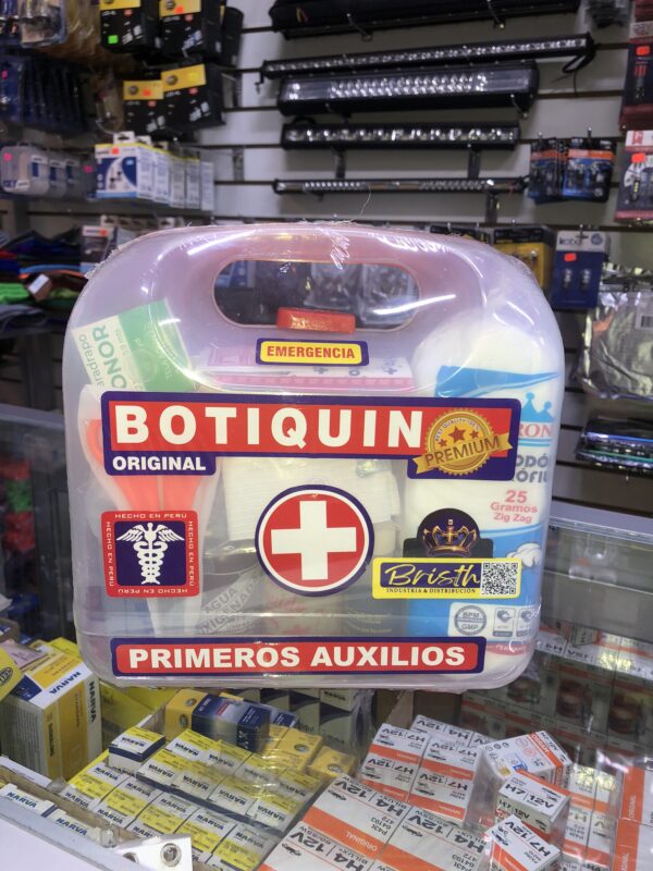 BOTIQUIN PRIMEROS AUXILIOS EN MODELO LONCHERA MEDIANA CONTENIDO COMPLETO