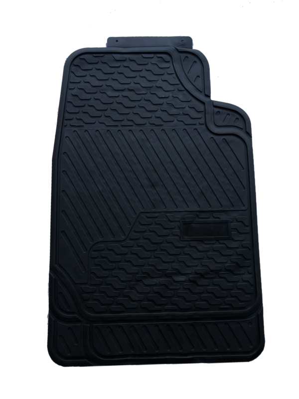 TAPIZ DE PISO DE JEBE PVC DE 3 PIEZAS PARA AUTO O CAMIONETA COLOR NEGRO