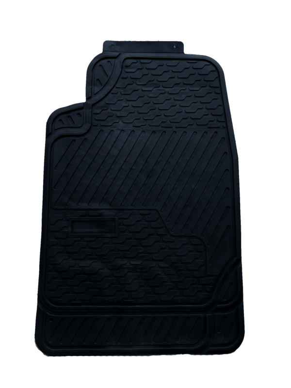 TAPIZ DE PISO DE JEBE PVC DE 3 PIEZAS PARA AUTO O CAMIONETA COLOR NEGRO