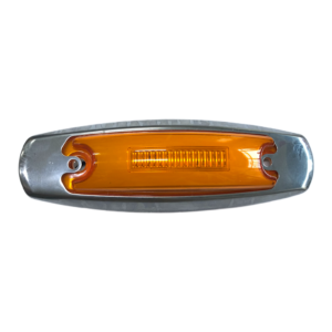 FARO LED LATERAL CON NEON 12-24 VOLTIOS CON BASE CROMADA ESTÁNDAR CON FUNCIÓN FIJA E INTERMITENTE