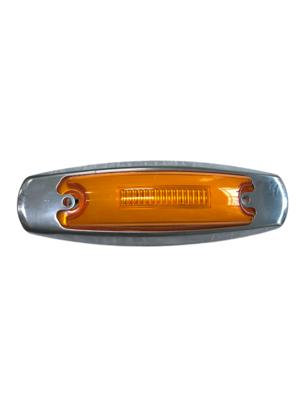 FARO LED LATERAL CON NEON 12-24 VOLTIOS CON BASE CROMADA ESTÁNDAR CON FUNCIÓN FIJA E INTERMITENTE