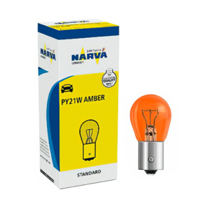 CAJA DE FOCOS HALÓGENO 1 CONTACTO MARCA NARVA COLOR ÁMBAR (10 UNIDADES)