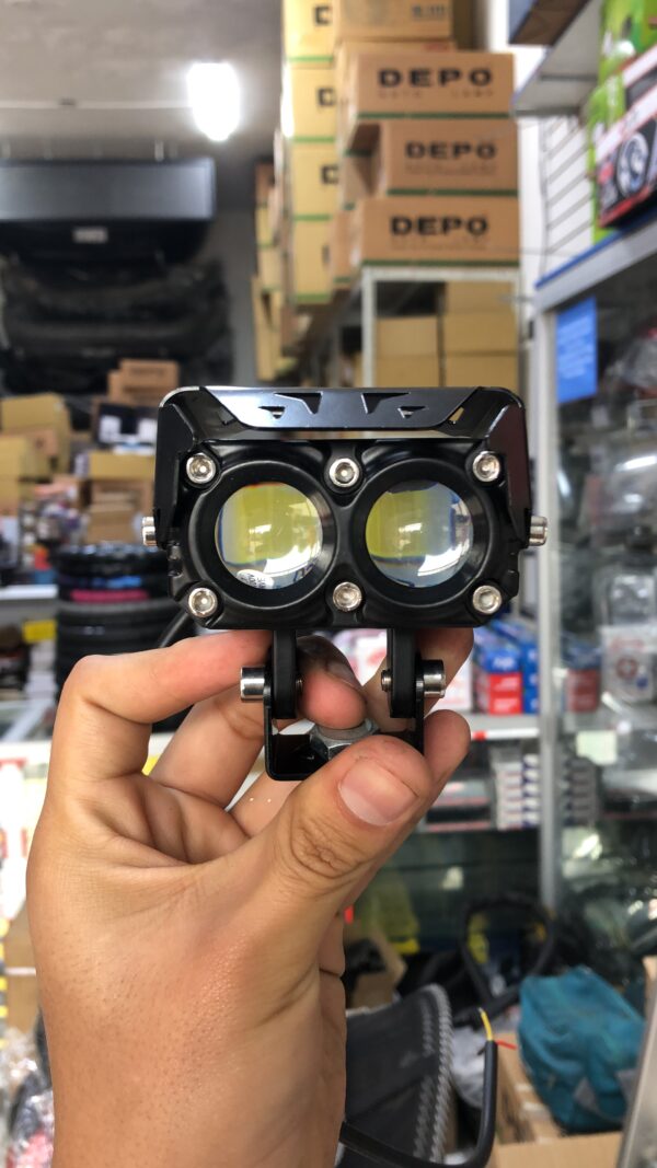  PAR DE FARO DE 2 LUPAS LED DUAL AMARILLO-BLANCO NEBLINERO MULTIVOLTAJE 12-24V RESISTENTE A IMPACTO, CORROSIÓN, AGUA Y LODO 95W SIN VENTILADOR