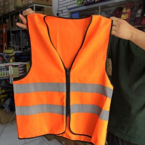 CHALECO REFLECTIVO DE SEGURIDAD VIAL O MINERA EN DISEÑO VARIADO COLOR NARANJA O NARANJA CON AZUL