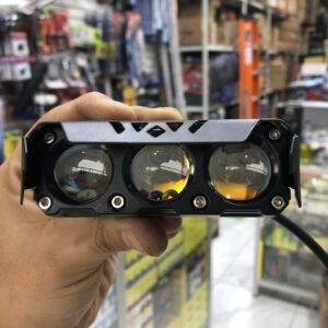 PAR DE FARO DE 3 LUPAS LED DUAL AMARILLO-BLANCO NEBLINERO MULTIVOLTAJE 12-24V RESISTENTE A IMPACTO, CORROSIÓN, AGUA Y LODO 95W SIN VENTILADOR