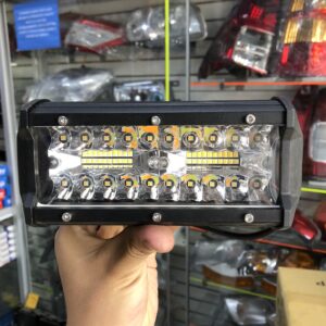 BARRA DE LED MULTIVOLTAJE 12-36V COLOR ÁMBAR Y BLANCO CON FUNCIONES INTERMITENTES 120W DE 16CM LARGO CON SERIE CONTINUA (resistente a impactos, corrosión, agua y lodo)